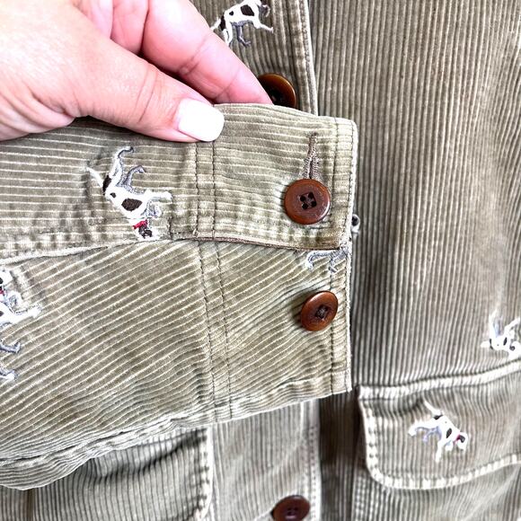 LL Bean Hunting Dog Corduroy Womens Chore Coat Barn Jacket Size MP Embroidered - Picture 6 of 15